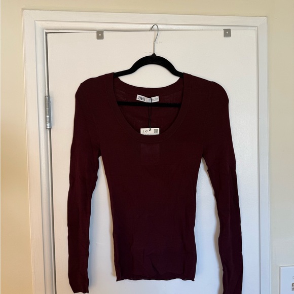 Zara Women's Burgundy Top - Picture 1 of 2